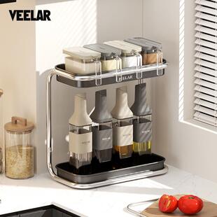 VEELAR厨房置物架多功能调料油盐调味品收纳架台面架子用品双层