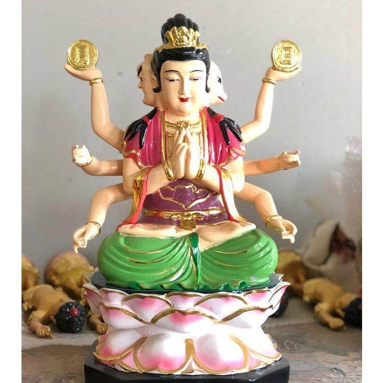 斗母元君铜像纯铜彩绘家用供奉斗姆元君斗姆星君摆件