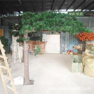 展厅橱窗摆放造型假松树罗汉松人造松柏树仿真松树长青松针树