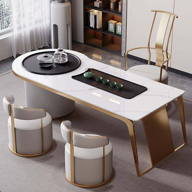 茶桌椅组合实木阳台烧水壶嵌入式岩板现代简约商务办公家用小茶台