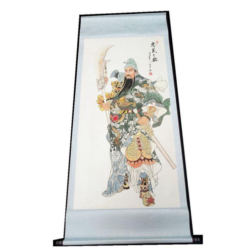 新品字画关公画像国画古玩人物画名画书房客厅挂墙关羽像钟馗