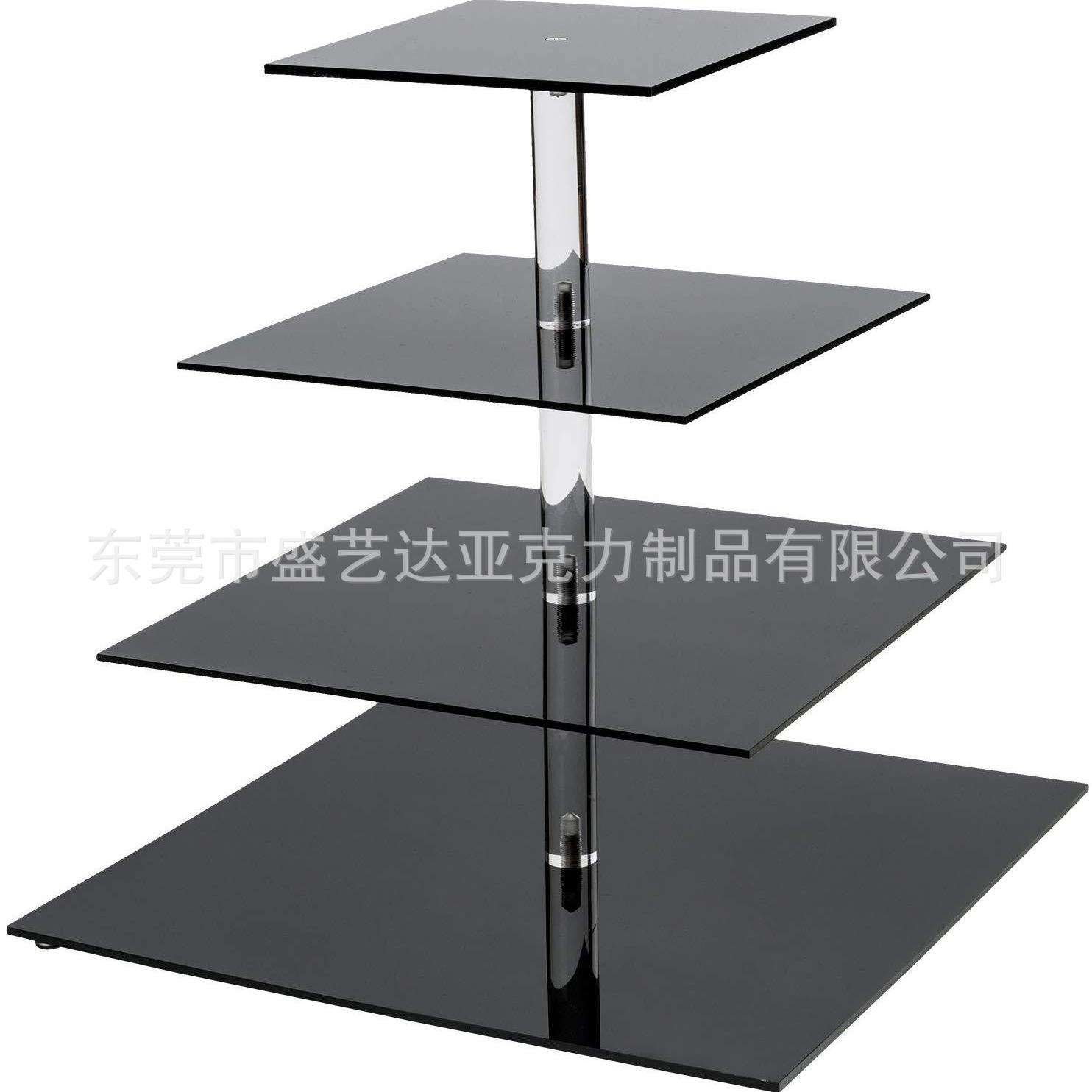 亚克力4层蛋糕甜筒纸杯方形圆形水果甜品摆放蛋糕婚礼甜品展示架