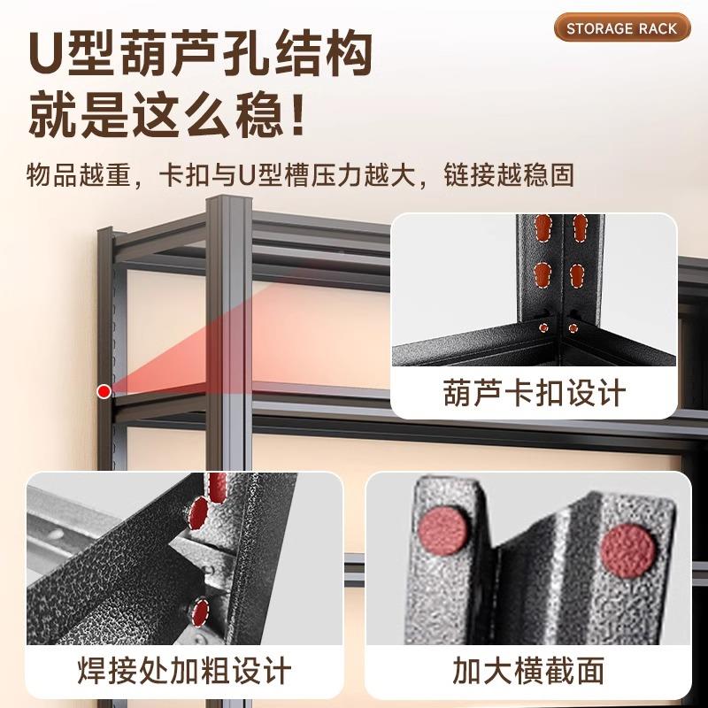 家厨置物架用钢制货架阳台多层物架储藏间房收纳架爆款置物快递储