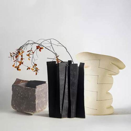 现代创意几何厅不KYI规板则花瓶摆花件插器样房间民宿酒店客装饰