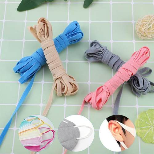 现货五口绳7mm彩色泡泡纱耳带一次性287超柔紧口罩耳带绳彩罩松带