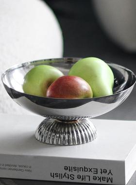 轻收奢高现脚果盘摆件纳样板房客厅代艺术托盘茶几零食点心碗ZIW