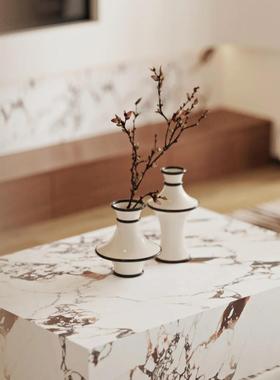 厂家式直供法陶瓷花瓶客家居厅简约线条花瓶紫色花玄WPO关摆件瓶