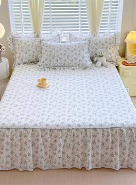 高支密全棉床碎裙10纯棉床裸睡田园小0花韩版花边BQL25081裙床罩