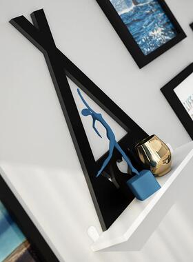 D927实木_92724寸大框实D木照片装饰挂墙画北欧相框能换相_片真钟