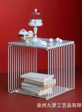 金属边几线条茶置物落架床头收柜纳书架地壁挂沙发35498边柜小桌