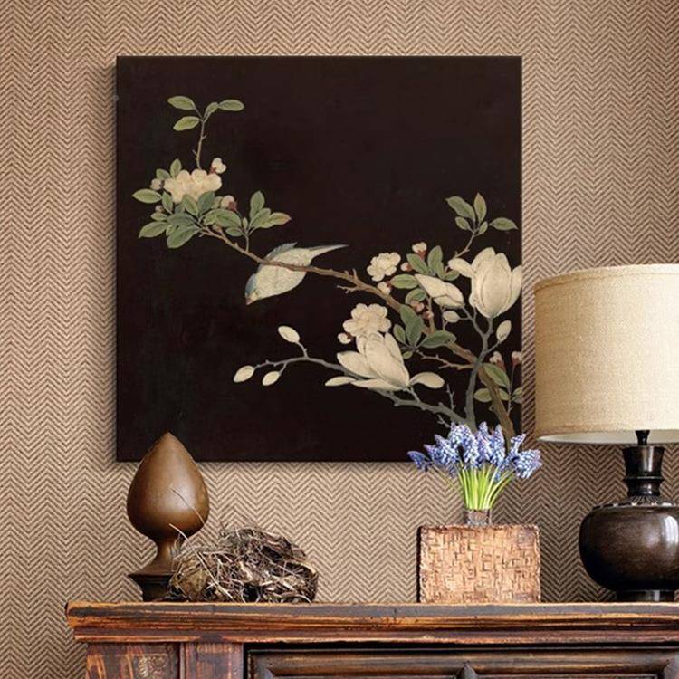 中背古喜上眉梢花鸟图客厅景墙装饰C247风画中式玄关画卧室书房挂