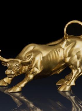 纯黄小号华N-8200尔旺街牛车铜摆件家居铜牛汽摆件工艺车内饰品市