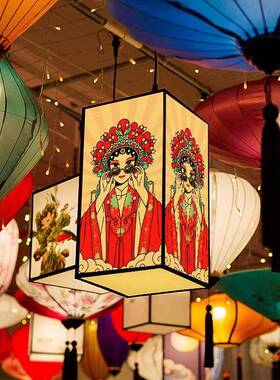 国潮风吊灯中式火锅民店餐厅中国酒饭店宿店烧烤风店QEN古风户外