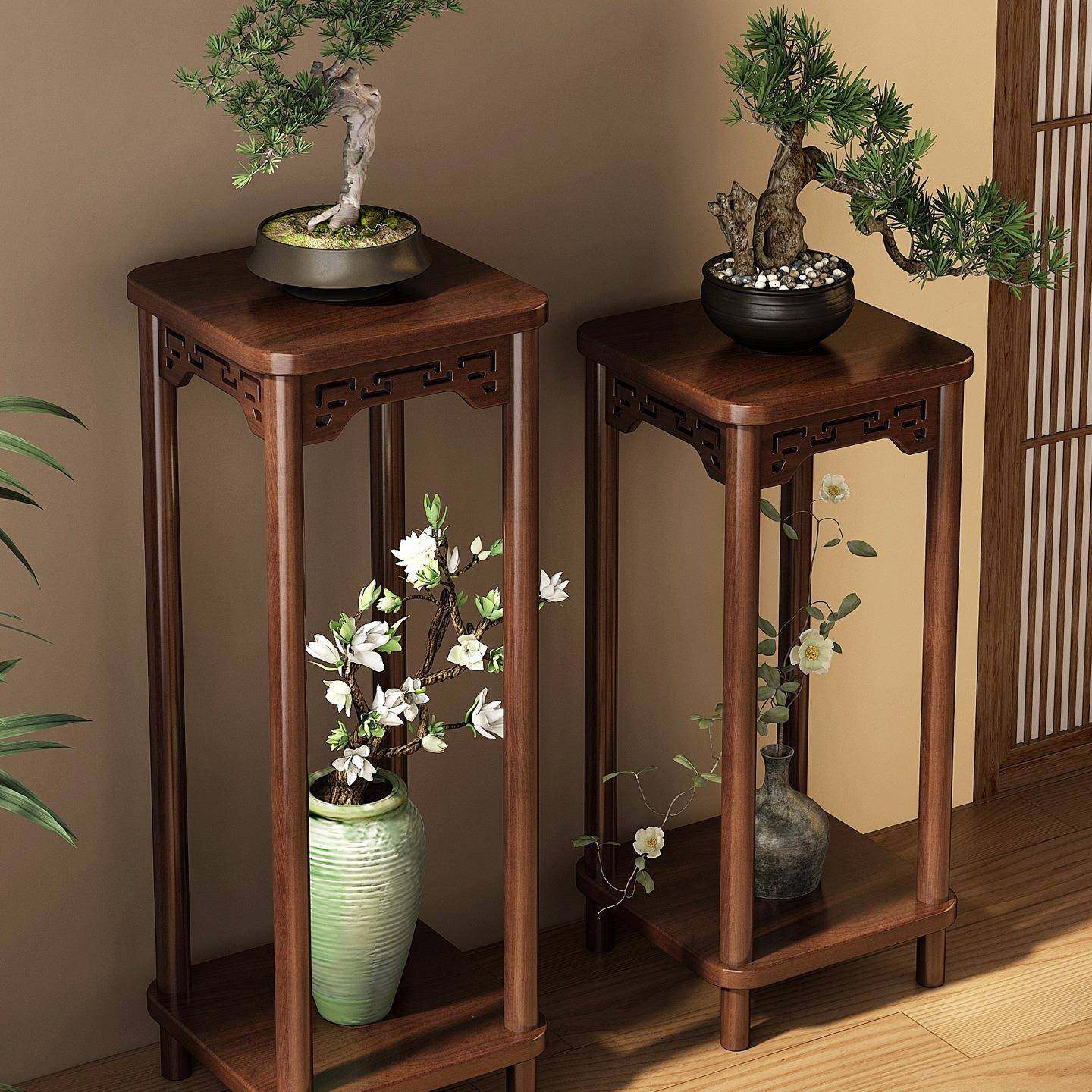 中式实木花架子客厅落地式2025新款室内多层放花的架子花盆置物架,纺织面料/辅料/配套,纺织机械配件,淘宝优惠券,粉丝福利购,淘宝优惠卷