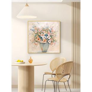 大芬村油画餐厅奶油风装饰画现代简约客厅挂画轻奢高级感手工壁画