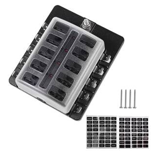 热销款10路PC端子插片款保险盒带指示灯一进10出保险丝座