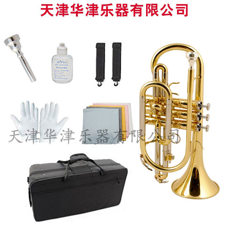 【手掌号】华津手掌号便携式小号降B调短号铜管乐器小号