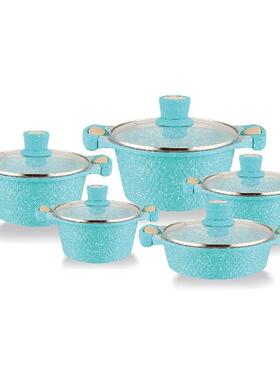 10pcs小钻石款厨房家用热销锅具套装不沾锅