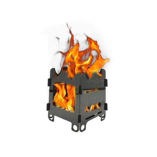 HWL-07HT户外黑钛双向接插小号不锈钢柴火炉野营折叠便携炉具