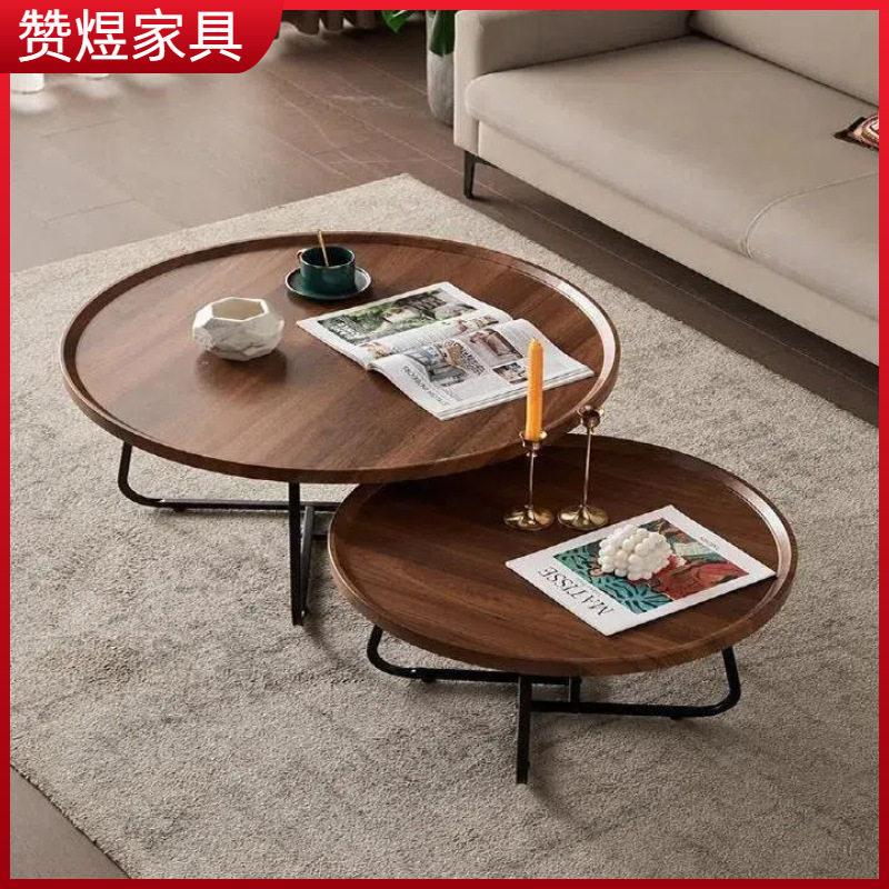 现在北欧轻奢茶几多功能阳台茶桌简约客厅家用小户型圆形组合边几