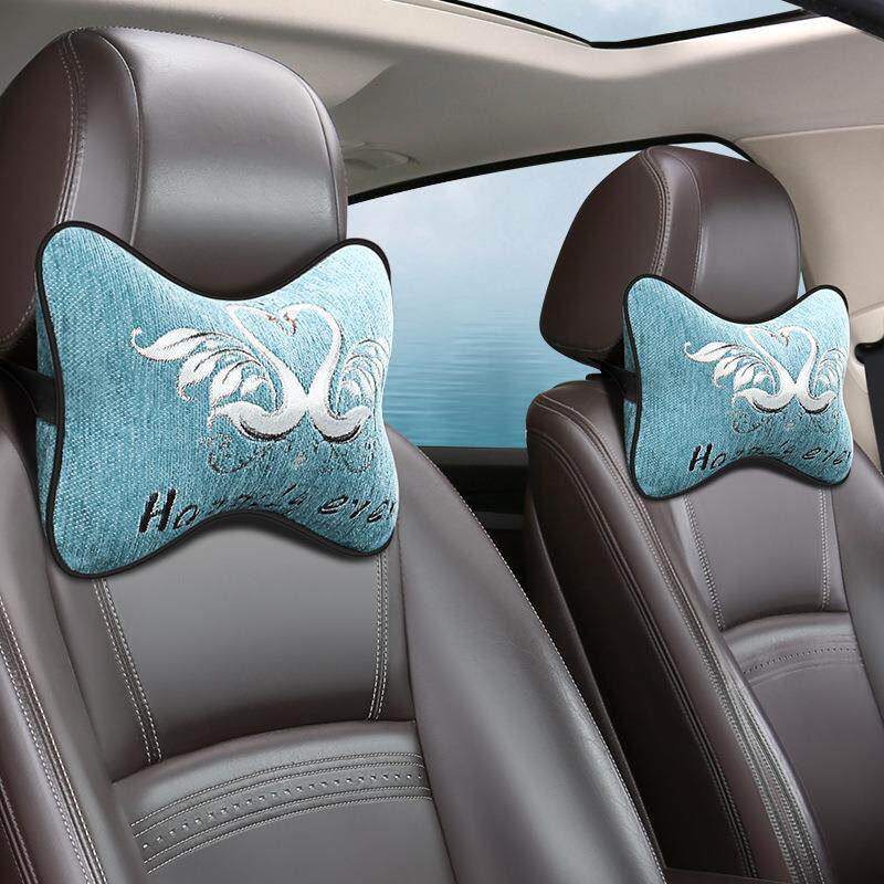 新款天鹅之心头抱枕四件套汽车头枕护颈枕靠枕一对车用腰靠抱枕