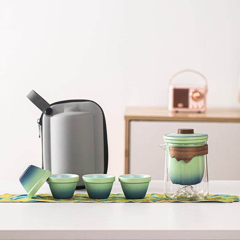 观山玻璃便携式快客杯户外露营装备泡茶壶茶杯旅行茶具套装印LOGO,纺织面料/辅料/配套,纺织机械配件,淘宝优惠券,粉丝福利购,淘宝优惠卷
