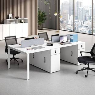 板式双人办公桌家具开放式屏风办公桌卡位组合职员工作位电脑桌子