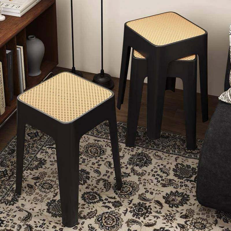 藤编加厚塑料简约凳子客厅餐桌方凳板凳特厚现代椅子家用餐厅叠放,节庆用品/礼品,新娘配件,淘宝优惠券,粉丝福利购,淘宝优惠卷