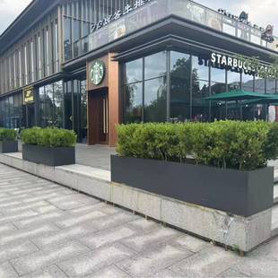 户外金属铁艺不锈钢花箱花架花槽庭院造景道路隔断护栏商圈布局