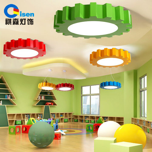 卡通儿童灯LED吸顶灯卧室房间灯创意齿轮早教幼儿园游乐园灯具