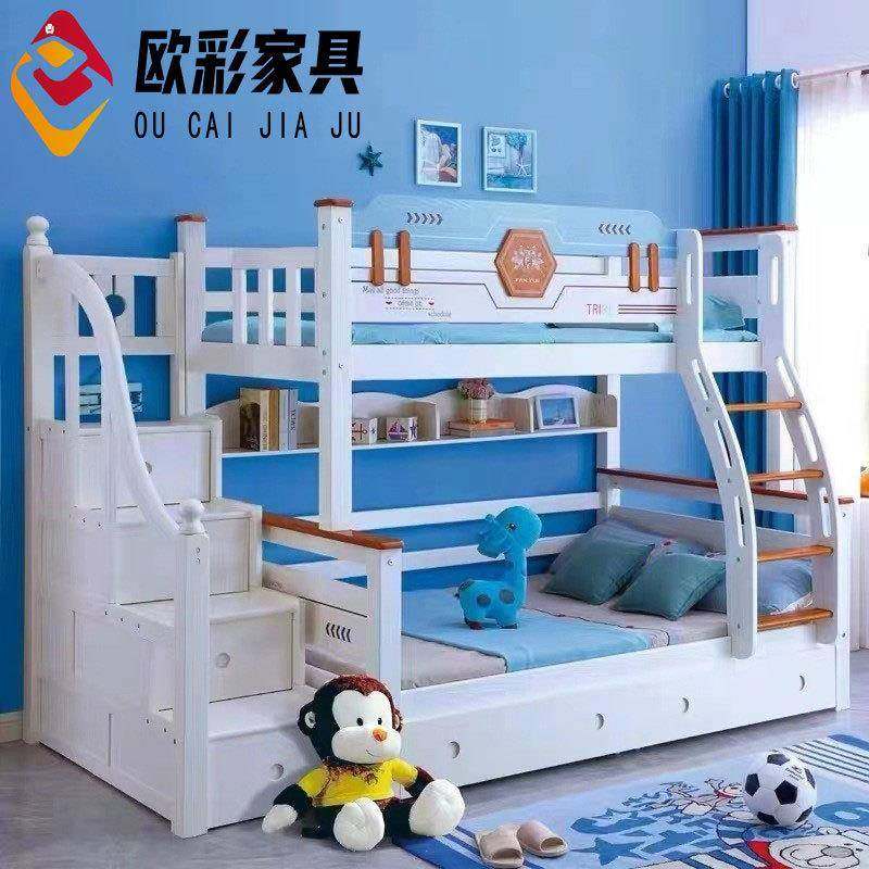 全实木上下床双层床上下铺儿童床家用高低床大人小孩子母床储物床
