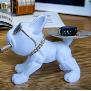 法斗犬LCG收纳托盘放柜钥匙居摆件玄关门口壁鞋 饰乔迁新 高柜档装