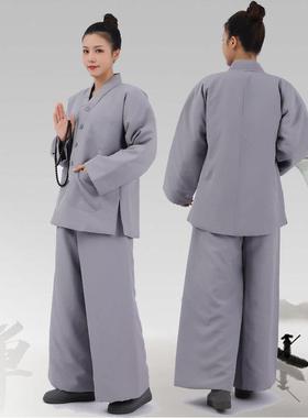 冬季JH棉僧衣僧服出人加厚加绒袄褂男女和尚保暖棉衣比小家丘尼短