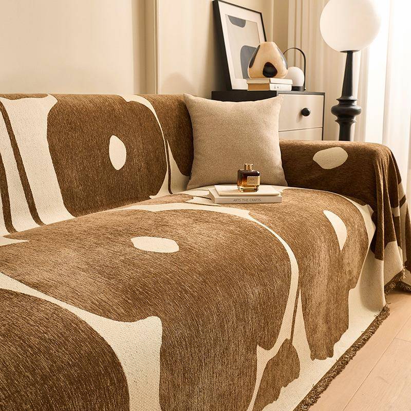 北雪尼尔玄欧简沙套片一式全包沙发巾沙发盖布耐脏防滑四发季通用