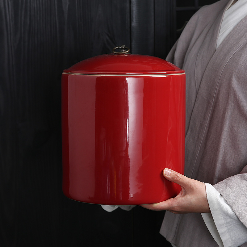 七饼装茶叶罐普洱茶饼p罐陶瓷普洱茶盒大号七子饼收纳茶桶缸醒茶