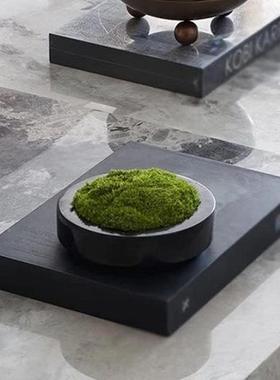 现代轻天奢然大理石绿植花盆售楼部茶几居托ES-A6460摆盘花器软装