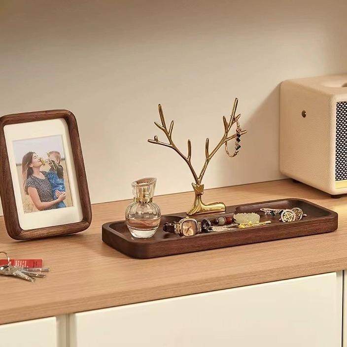 木进门入户车钥匙关mc-7-6收纳玄摆实架件轻奢高档门口放托盘置物