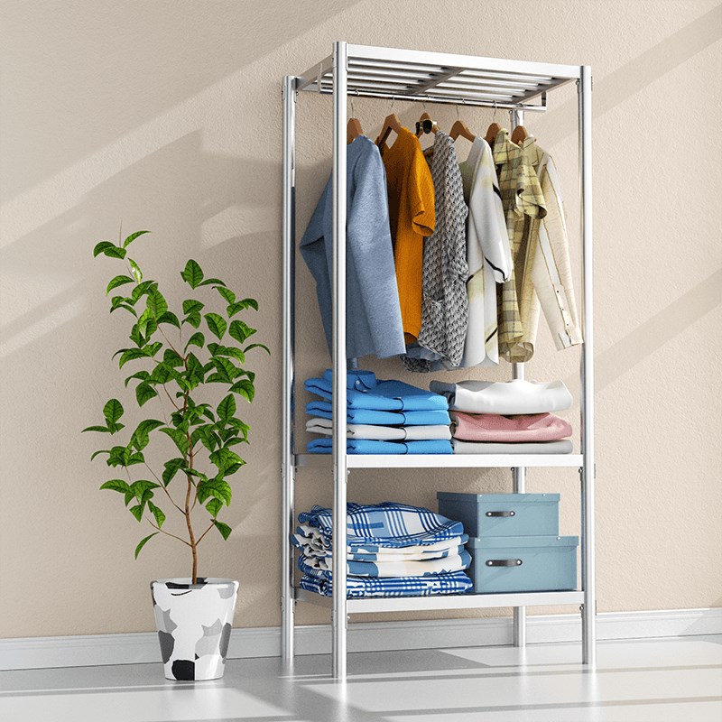 不锈钢简易衣柜家用卧室出租房加粗加厚螺丝加P固结实耐用收纳衣