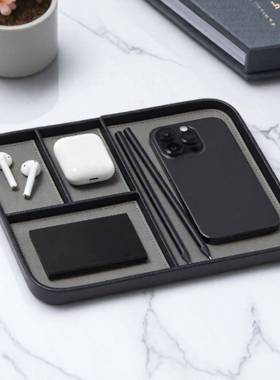 现欧面式风床头柜收纳玄关客厅桌货钥匙托盘带分格多erw15241功能