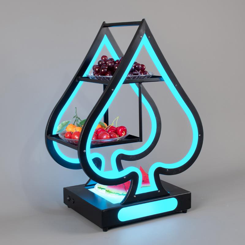 le光果盘酒吧K黑TXG-40012发V三层水d果架发光蛋蛋果盘小食盘桃A