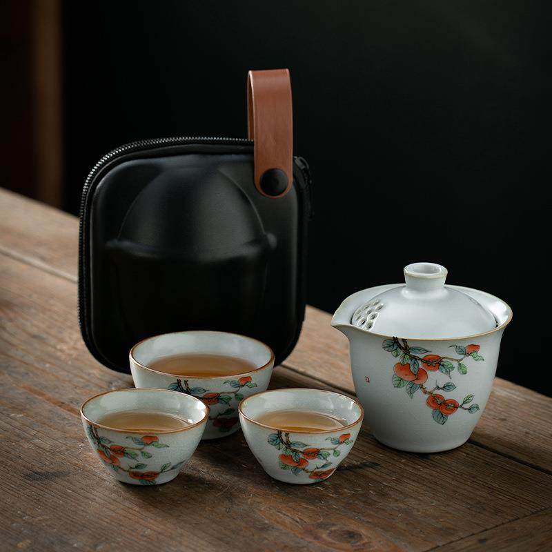 旅行茶具套装便携备汝窑开片可养功夫泡茶壶茶杯户外包快客杯,收纳整理,烫衣板及配件,淘宝优惠券,粉丝福利购,淘宝优惠卷