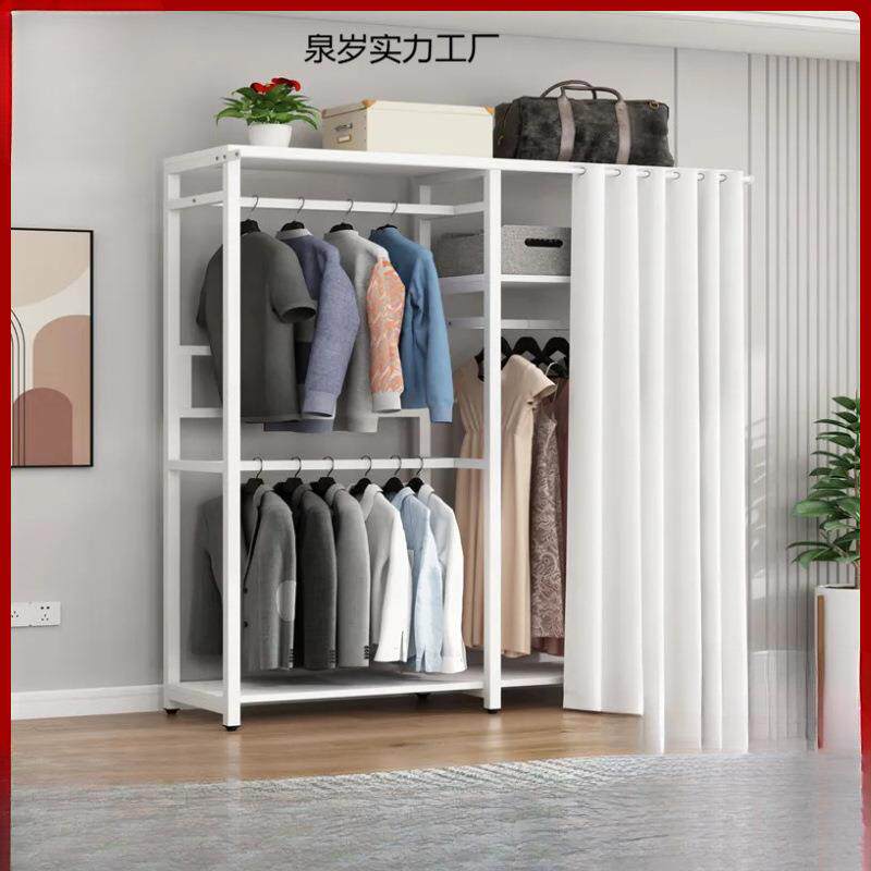衣柜铁架子挂衣架卧室落地开放式金属衣帽间架子组装服装店展示架