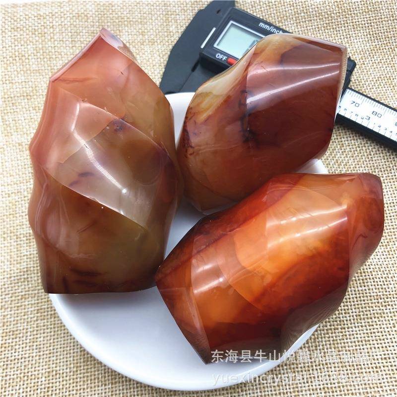天然红玛瑙火焰水晶原石红玉髓玛瑙火炬随形节节高工艺品摆件