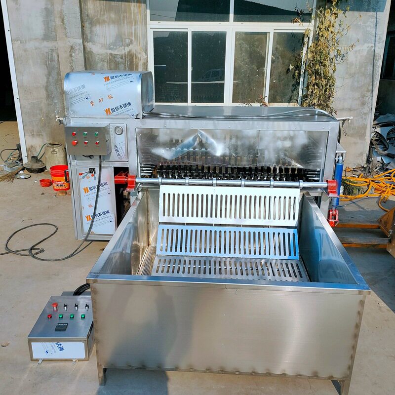 全自动黑山羊打毛机设备带皮羊肉制品脱羊毛机液压羊退毛机
