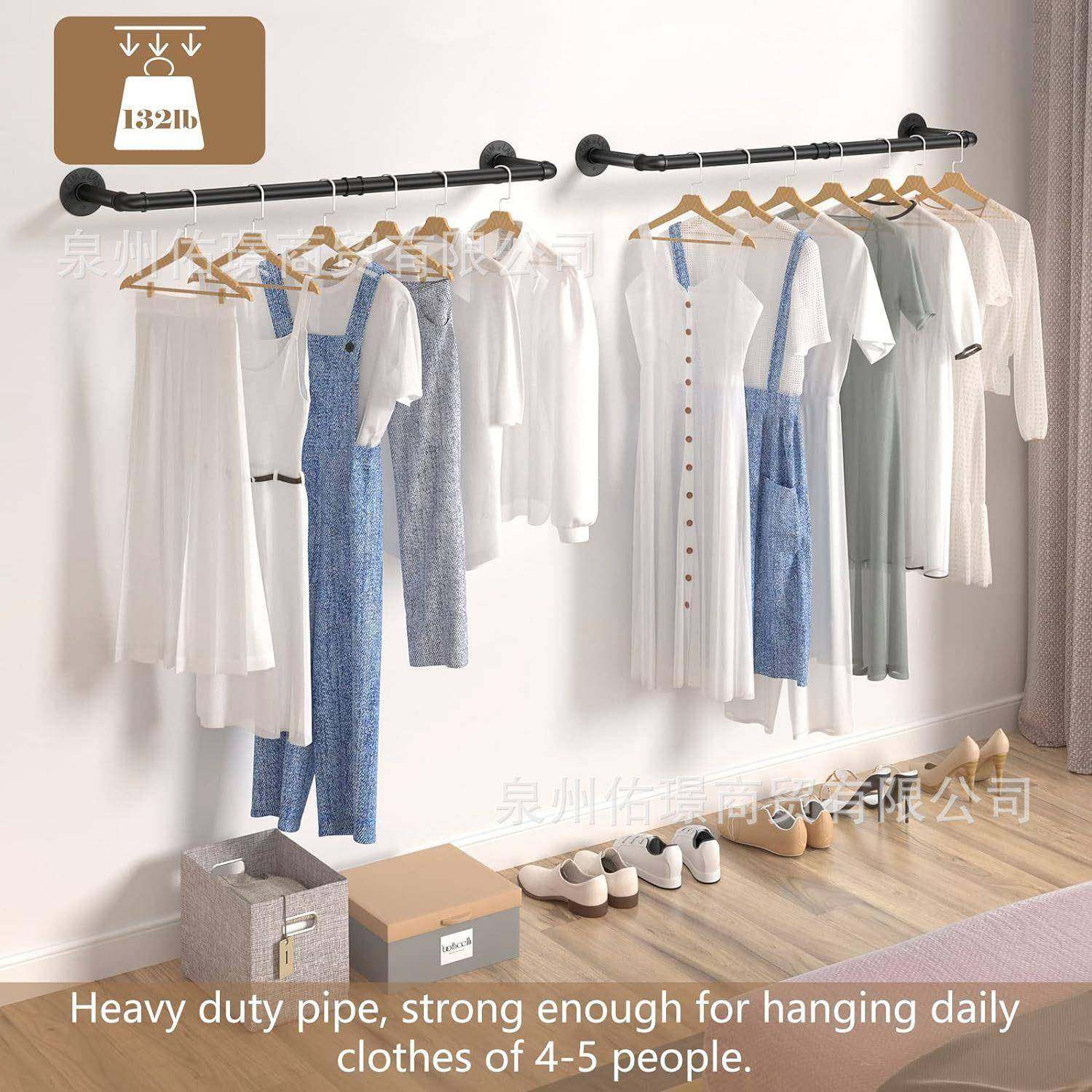 工业管衣服展示架美式乡村一字墙上置物架展示架铁艺水管服装货架,纺织面料/辅料/配套,纺织机械配件,淘宝优惠券,粉丝福利购,淘宝优惠卷