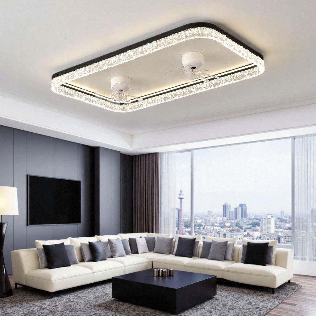 2025新款吊扇灯意式轻奢客厅主灯一体大气灯具餐厅卧室吸顶风扇灯