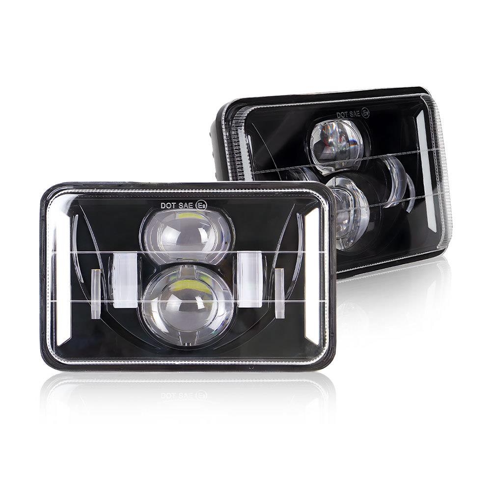 5.75寸牧马人大灯6珠方形远近光一体车灯双光透镜汽车led大灯