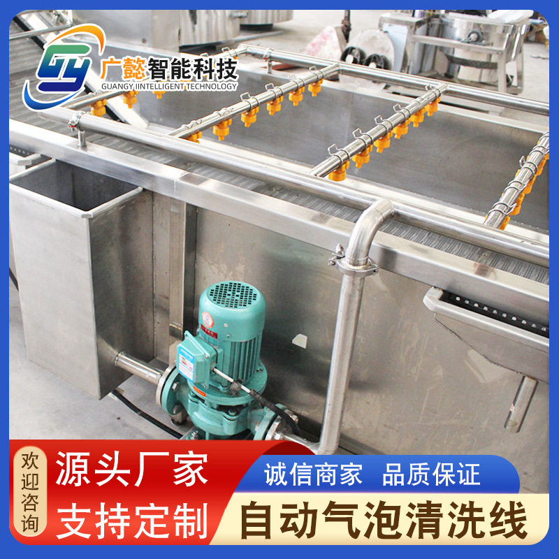 果蔬气泡清洗机全自动喷淋洗菜机萝卜豆角大姜油菜清洗设备