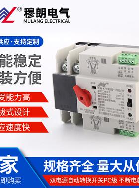 PC级不断电款MLQ2-100E/2P双电源自动转换开关切换不断电