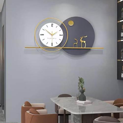 2023新款客厅钟表挂钟轻奢现代简约家用时尚装饰餐厅时钟挂墙网红